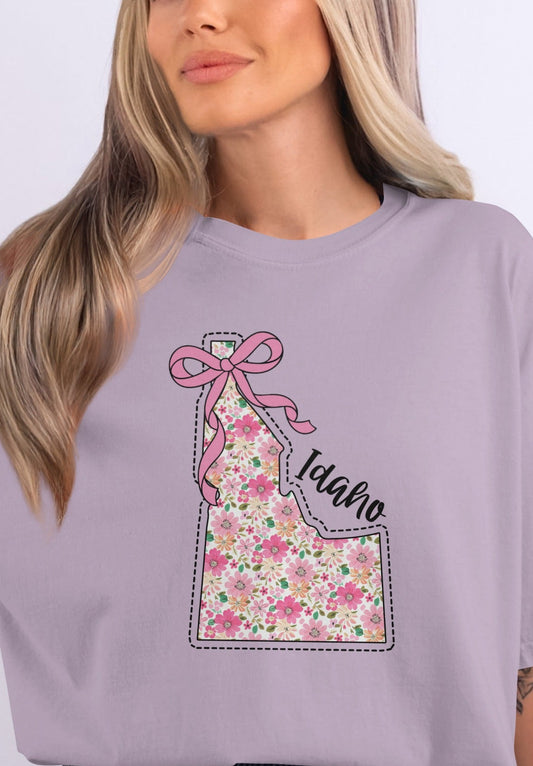 Idaho Floral State Design Graphic T-Shirt