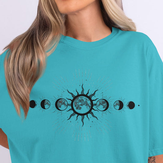 Phases of the Moon Graphic Print Tee shirt