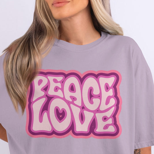 Peace Love Graphic Casual Oversized T-Shirt