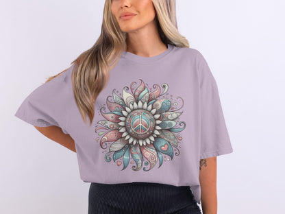 Unique Peace Symbol Art Graphic T-Shirt