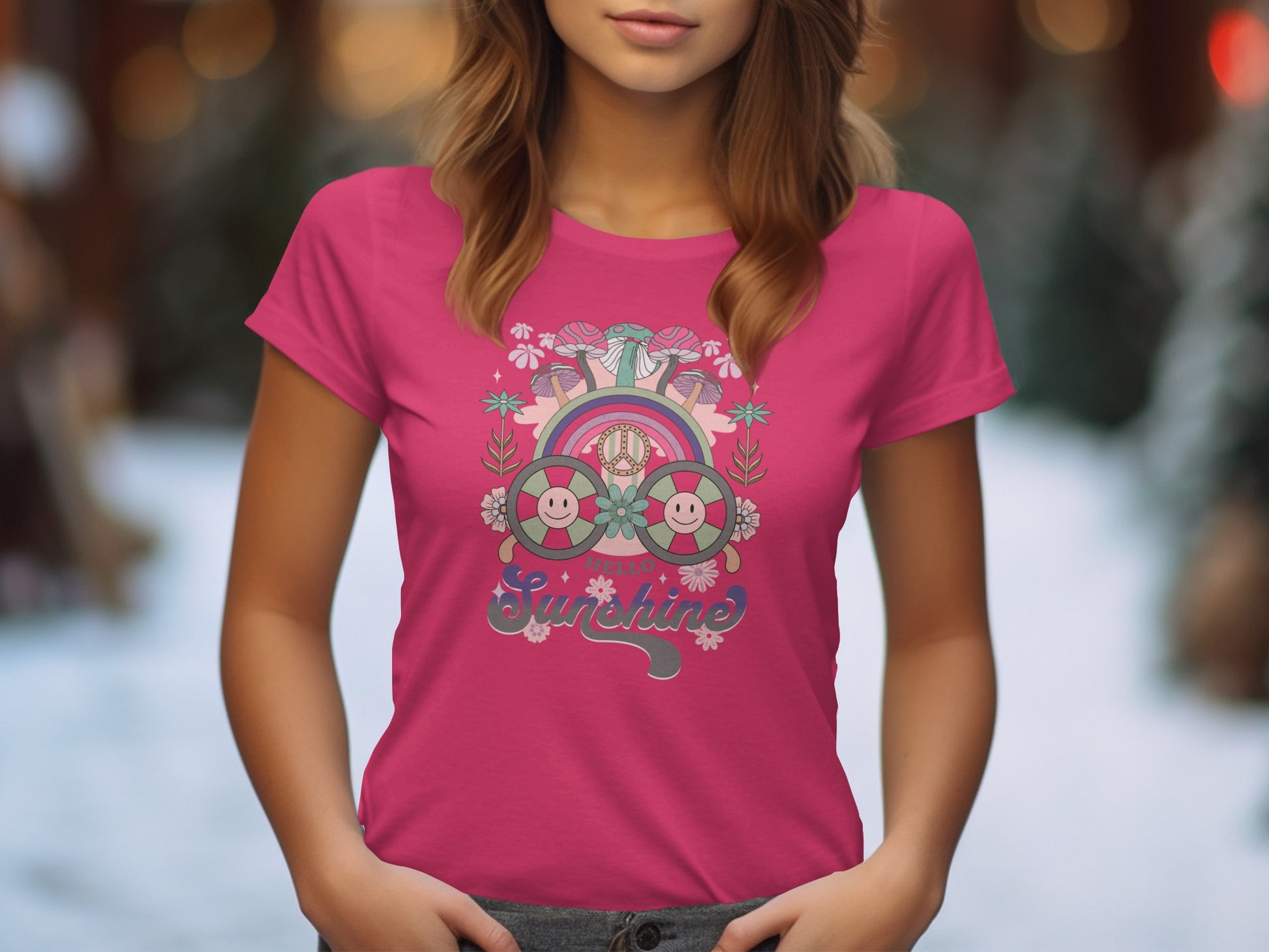 Pink Sunshine Graphic Tee with Fun Design