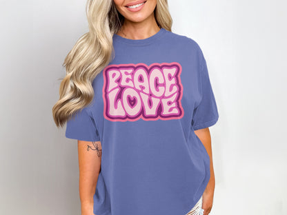 Peace Love Graphic Tee Shirt Casual Fashion