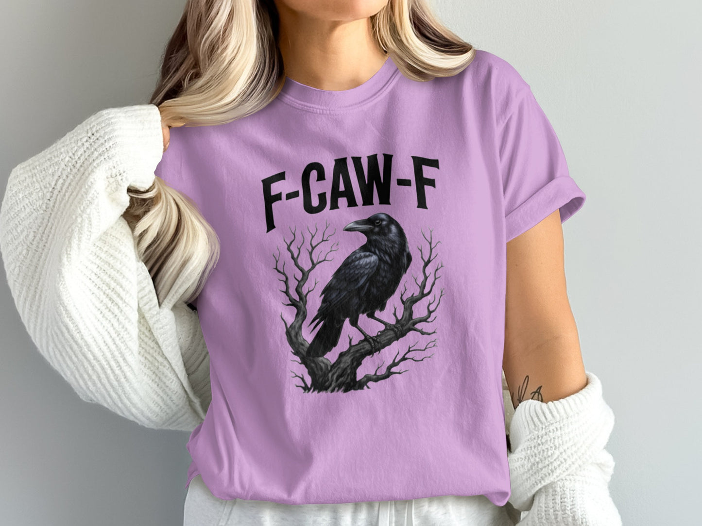 F-CAW-F Crow Graphic Tee Shirt for Casual Wear