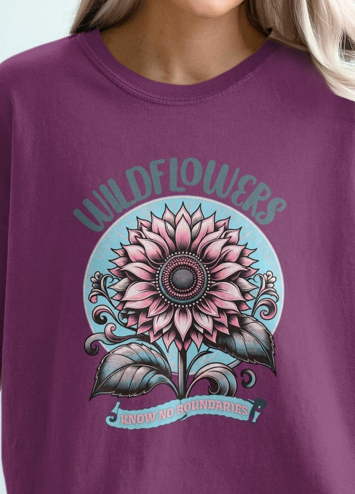 Wildflowers Sunflower Graphic T-Shirt design