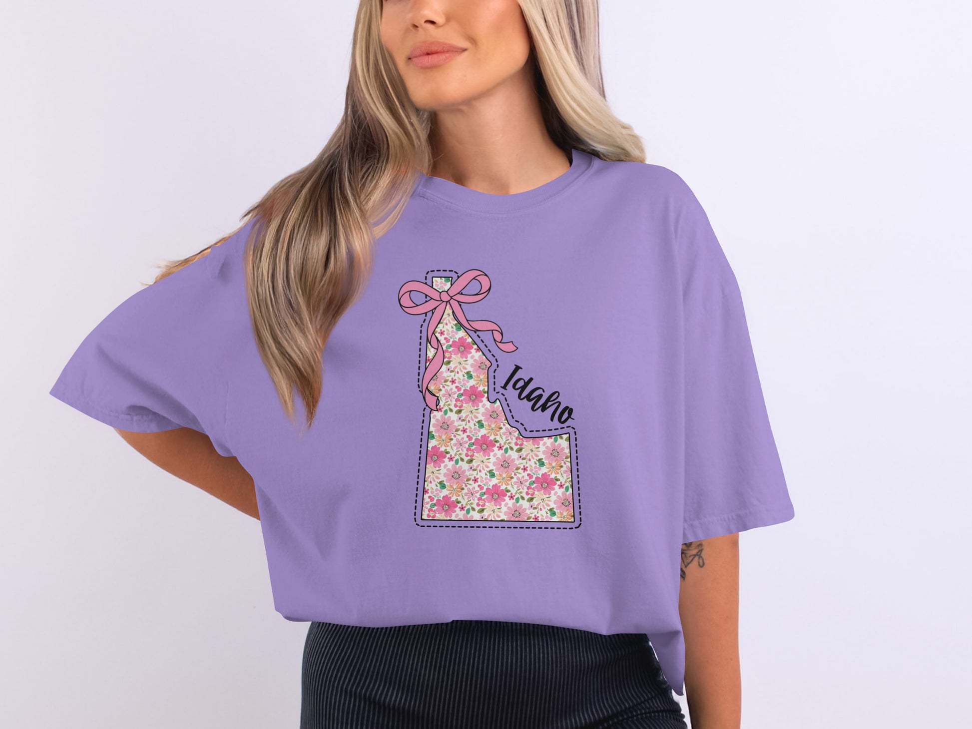 Idaho Floral Graphic Design Ladies T-Shirt