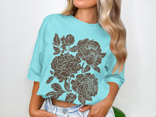 Floral Graphic Oversized Casual Tee Shirt