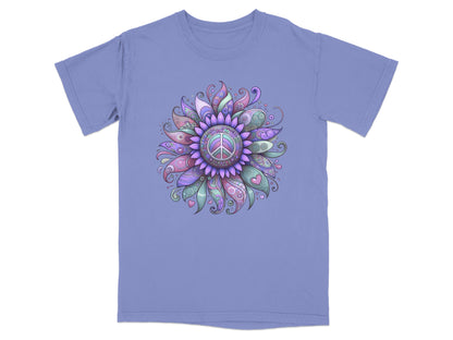 Colorful Peace Sign Psychedelic Design T-Shirt