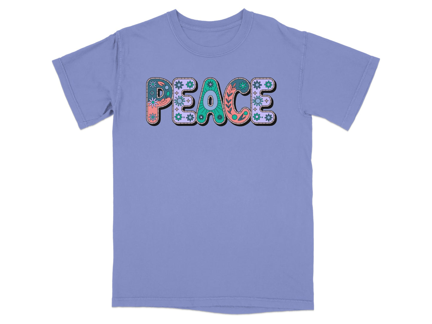Peace Graphic Purple Tee Shirt
