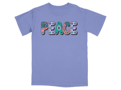 Peace Graphic Purple Tee Shirt