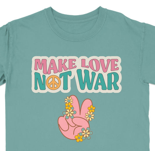 Make Love Not War Peace Sign Graphic Tee product
