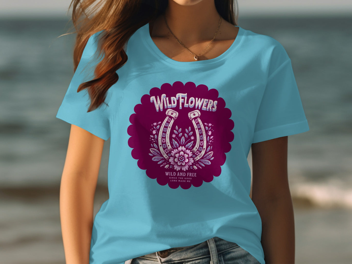 Wildflowers Graphic Tee Wild and Free Design Shirt