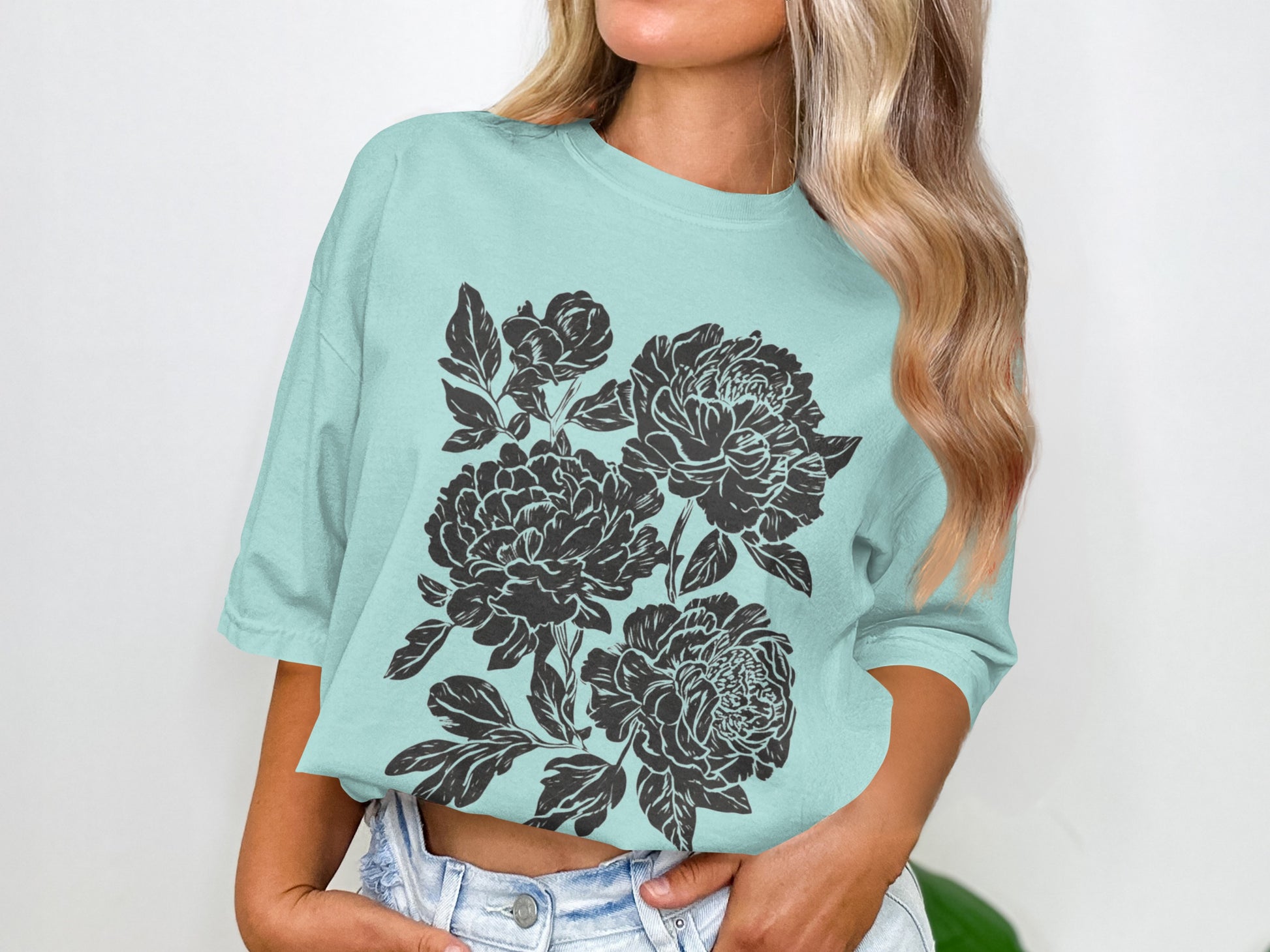 Floral Graphic Oversized T-Shirt Summer Fashion