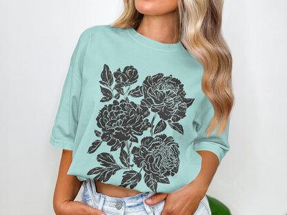 Floral Graphic Oversized T-Shirt Summer Fashion
