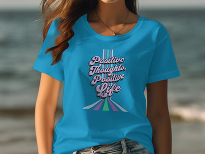 Positive Thoughts Positive Life Graphic Tee Product