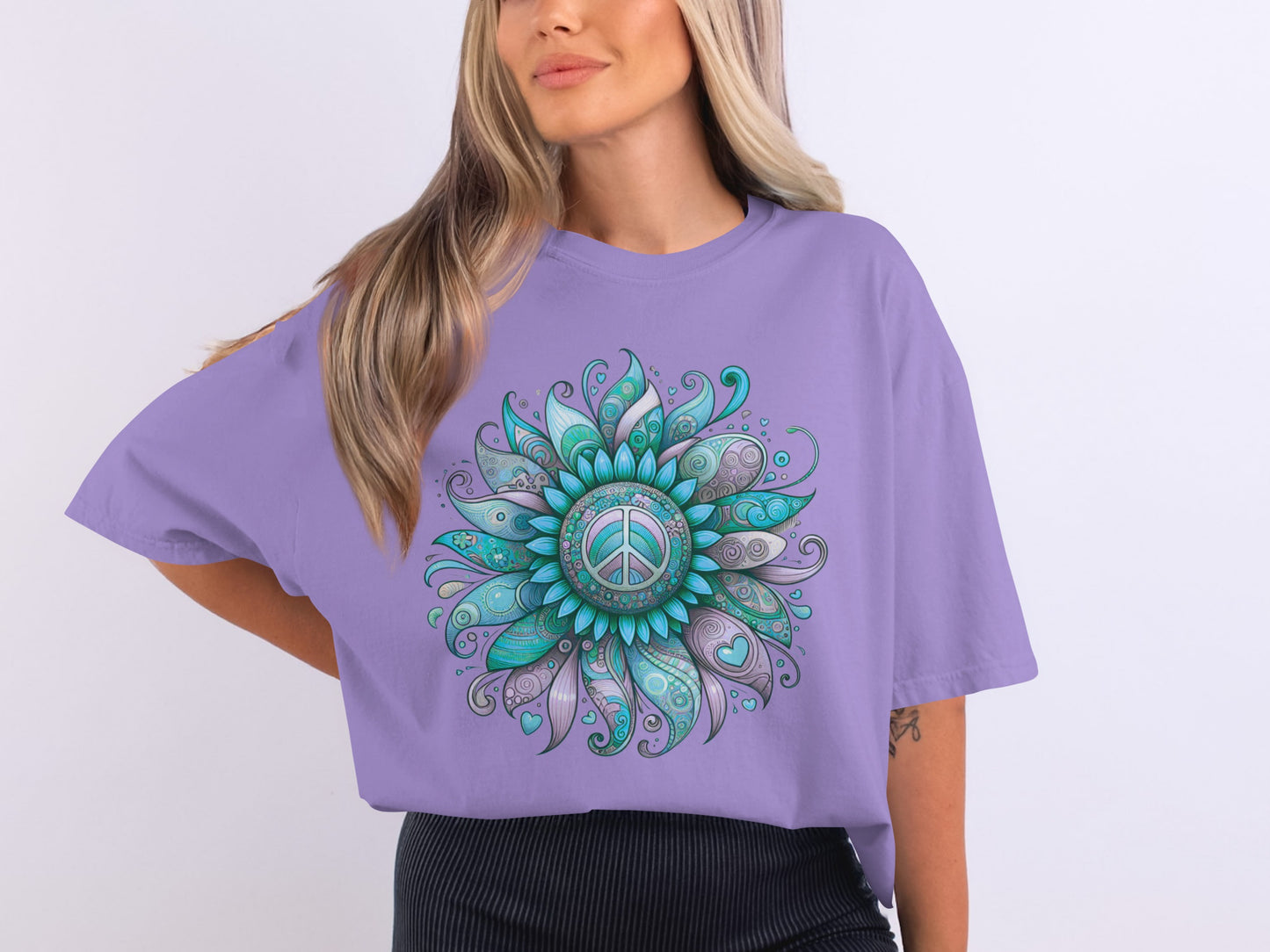 Mandala Peace and Harmony Floral Graphic T-Shirt
