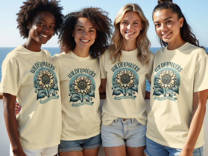Wildflowers Sunflower Graphic T-shirt for Casual Wear