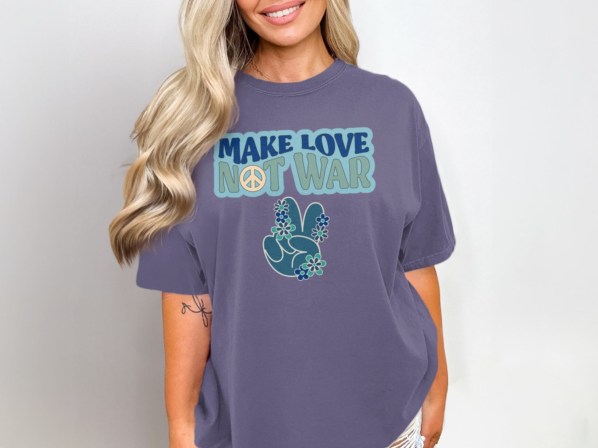 Make Love Not War Graphic T-Shirt for Women