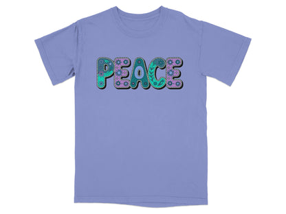 Stylish Peace Graphic Design T-shirt for Casual Look