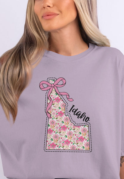 Idaho Floral State Design Graphic T-Shirt