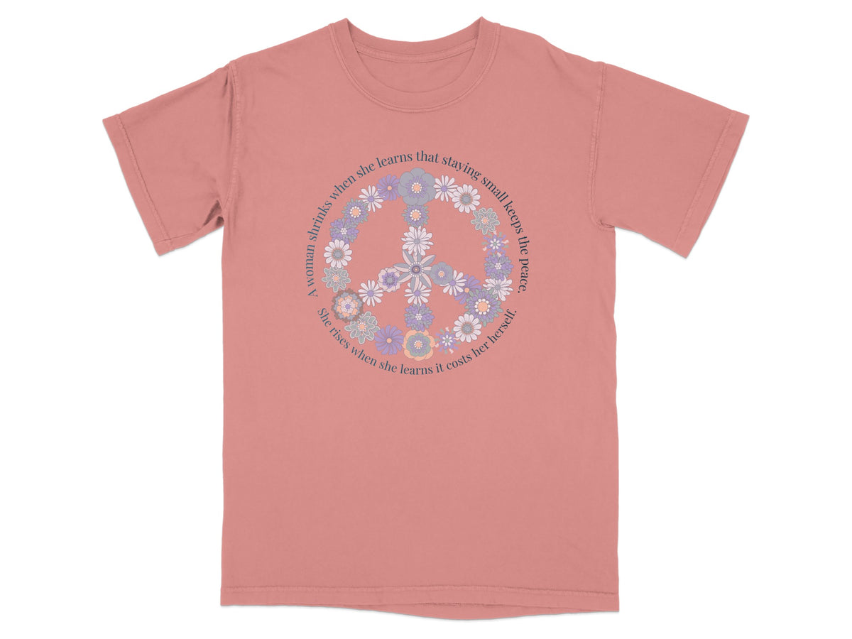 A Woman Who Knows Peace Daisy Graphic Tee