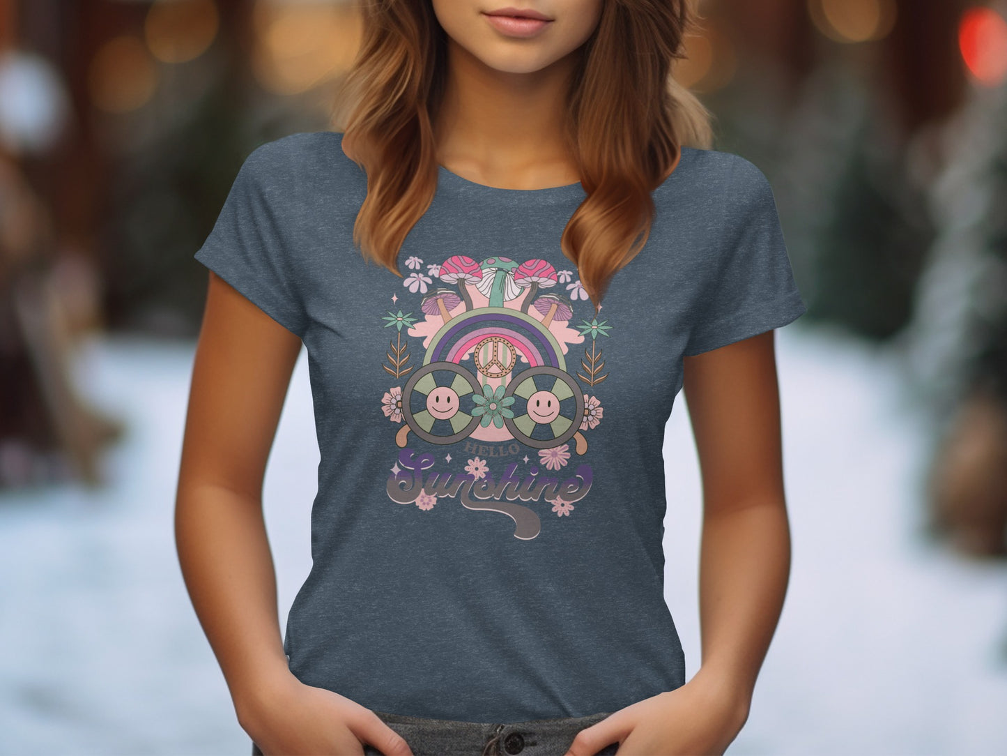 Hello Sunshine Retro Flower Graphic T-Shirt