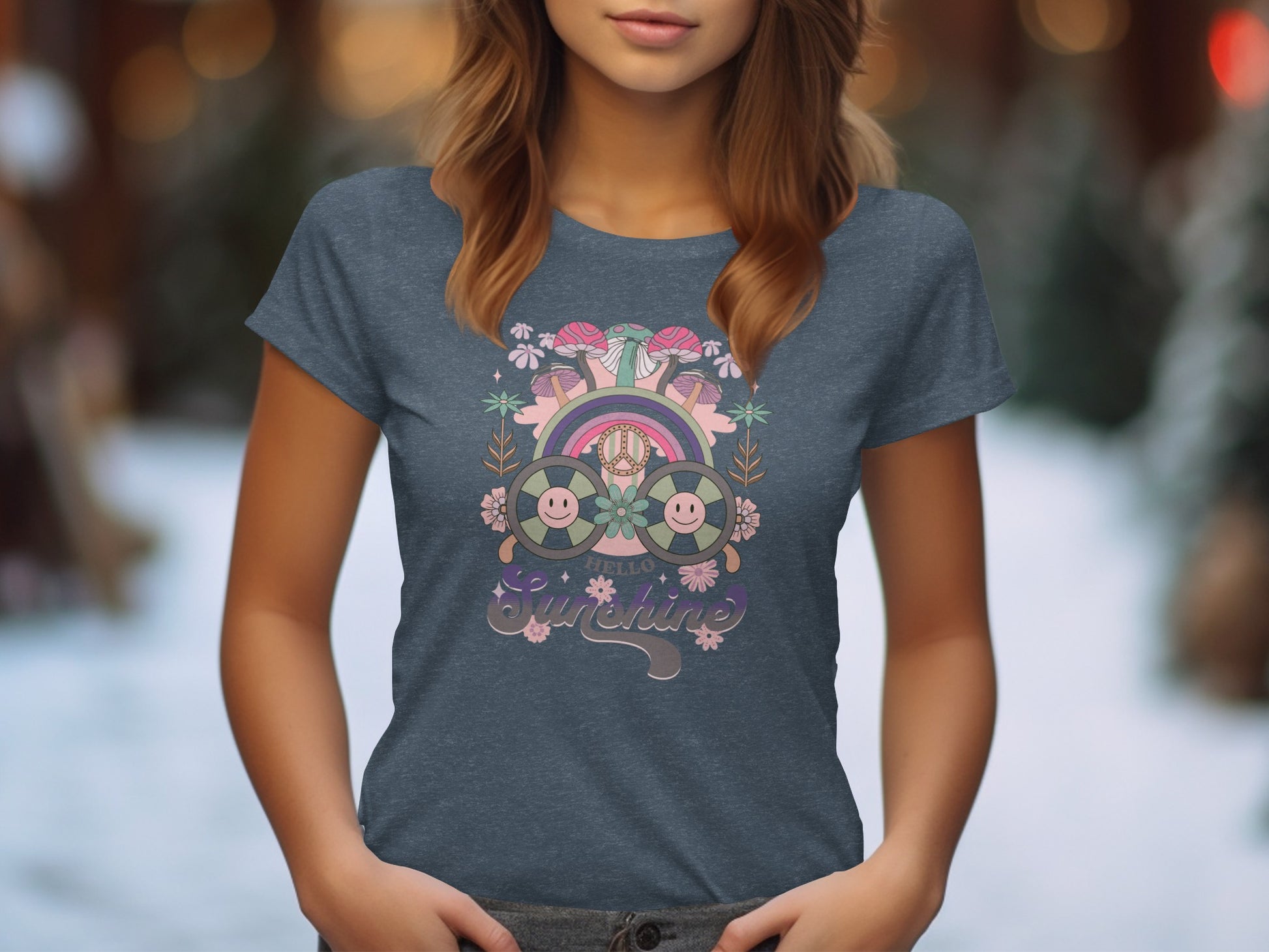 Hello Sunshine Retro Flower Graphic T-Shirt