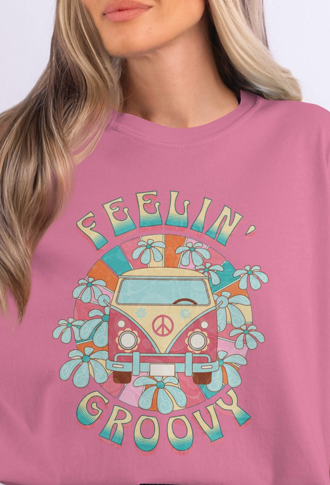 Feelin' Groovy Casual Graphic Tee Shirt