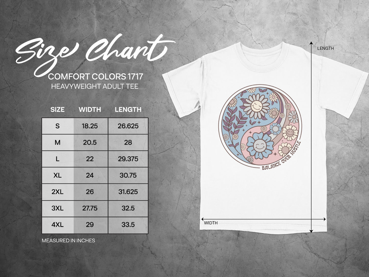 Balance your life floral graphic adult tee