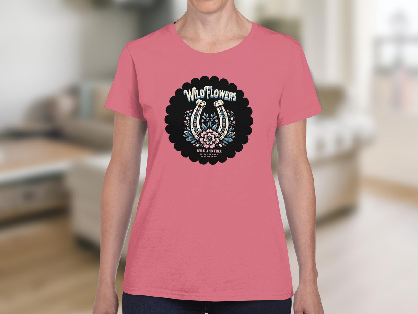 WildFlowers Design Pink Short-Sleeve Casual Product