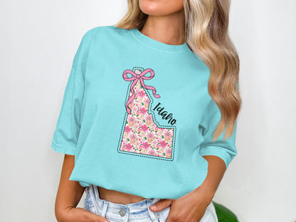 Idaho Floral Print T-Shirt Casual Summer Tee