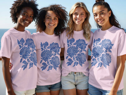 Floral Print Summer Style T-Shirt for Casual Outings