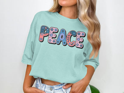 Peace Graphic T-Shirt with Unique Colorful Design