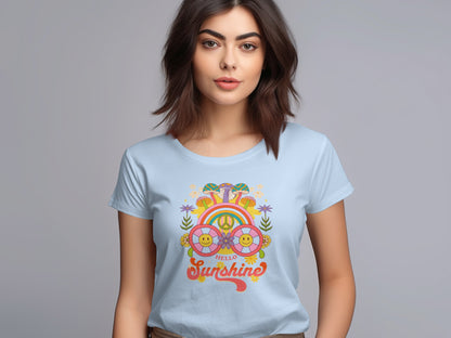 Cheerful Hello Sunshine Graphic Design T-shirt