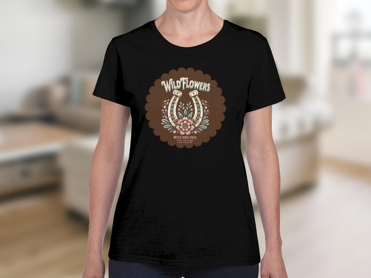 Wild Flowers Western Style Women's T-Shirt Design