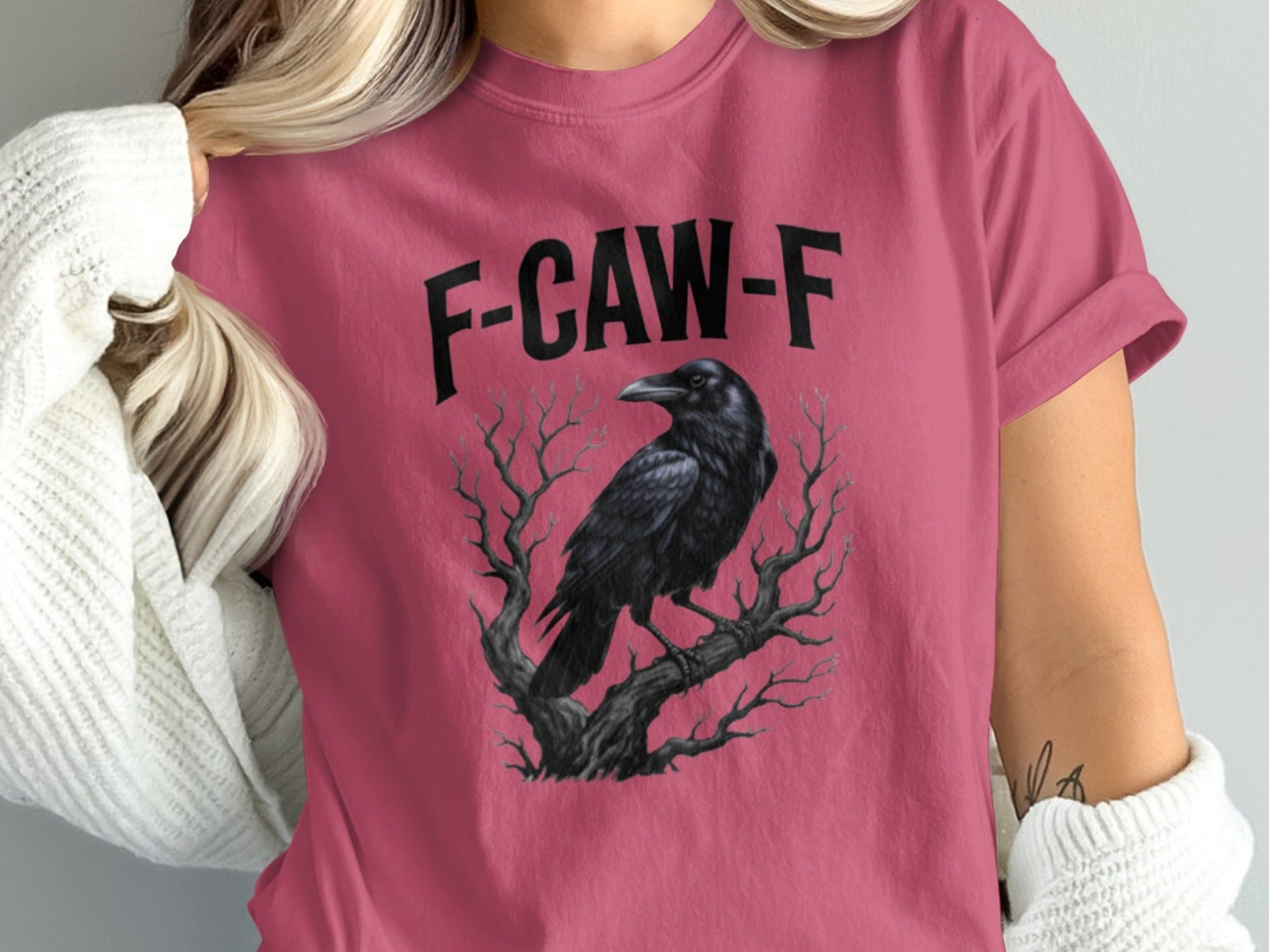 F-CAW-F Raven Illustration Graphic Tee Product
