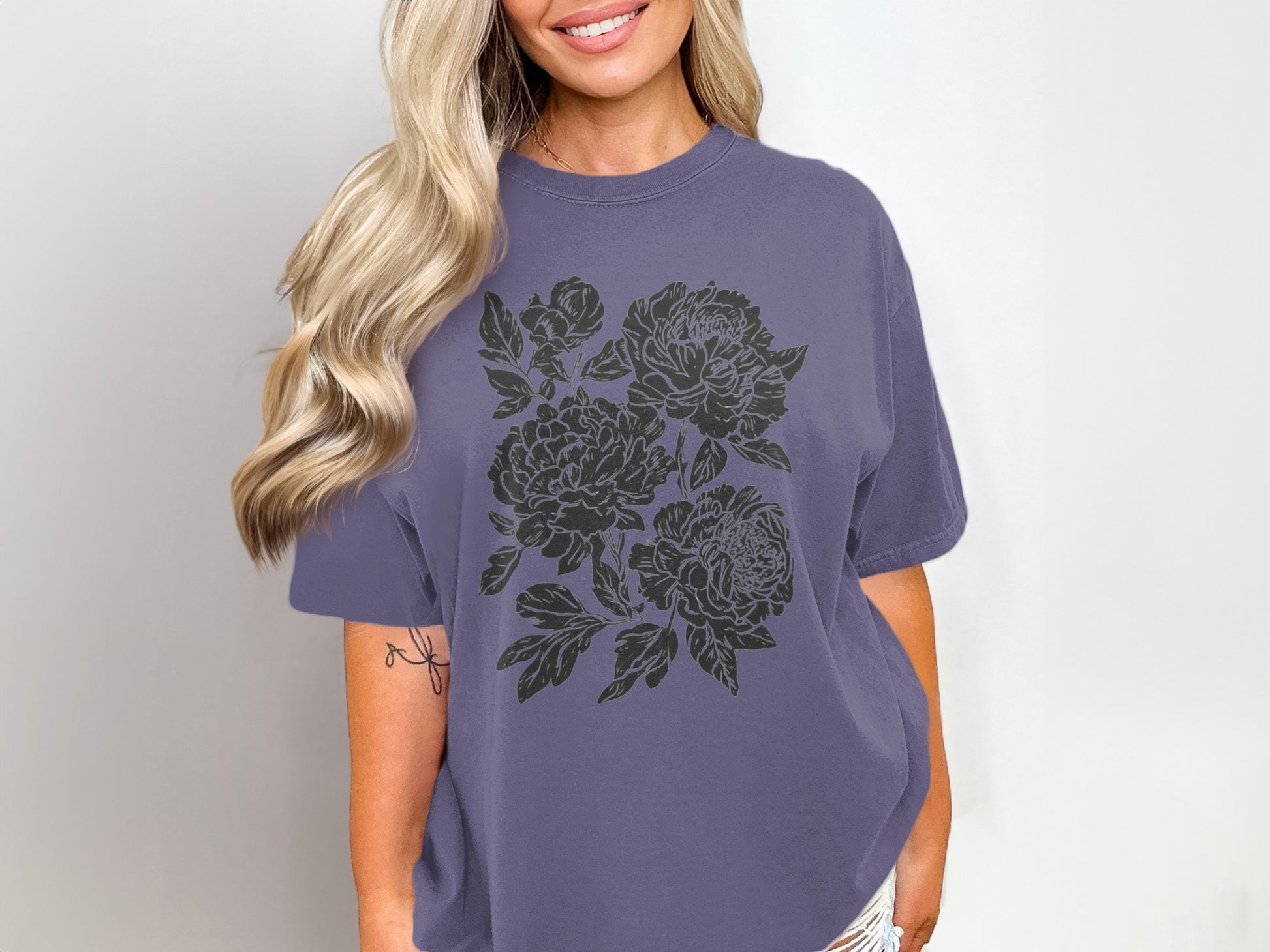 Floral Design Oversized T-Shirt Fashion Trend