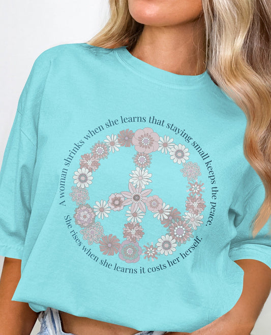 Peace Symbol Daisy Graphic Tee Shirt