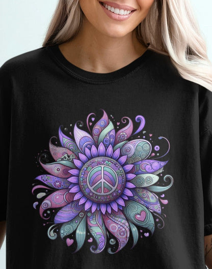 Colorful Peace Symbol Mandala Design Shirt