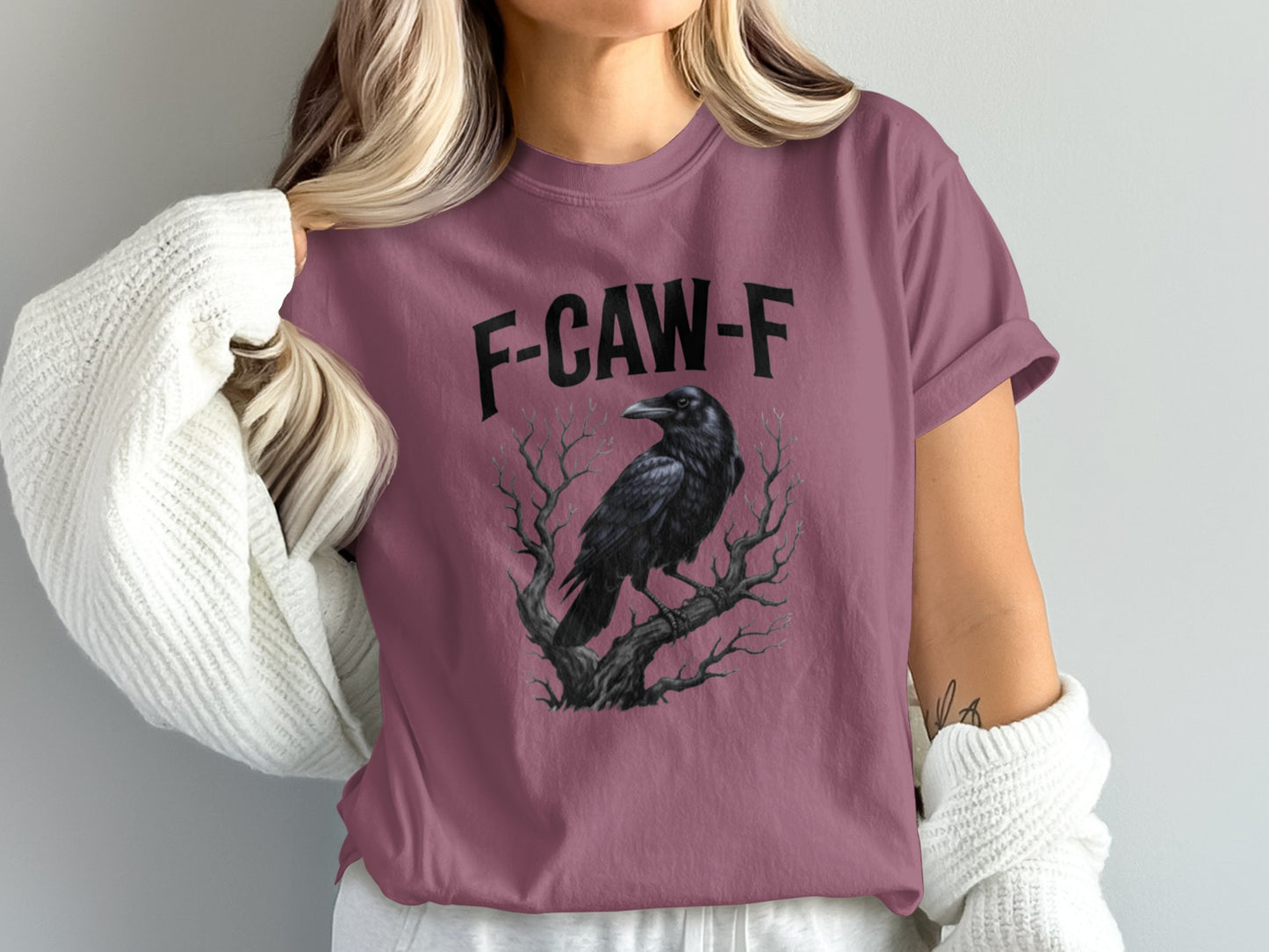 Stylish F-CAW-F Crow Graphic Tee for Everyday Wear