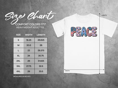 Peace Graphic Comfort Colors 1717 Tee Shirt