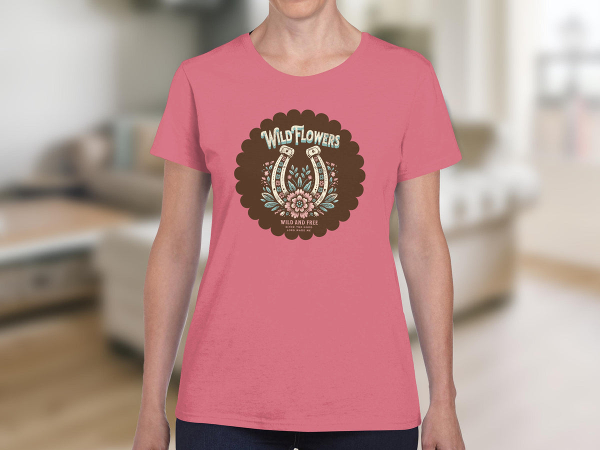 Wild Flowers Retro Style Graphic T-Shirt