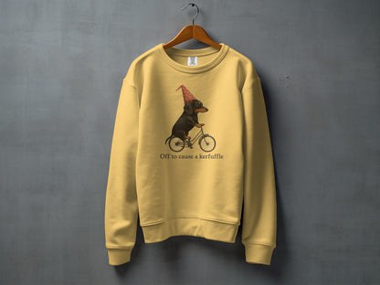 Off to cause a kerfuffle sweatshirt product
