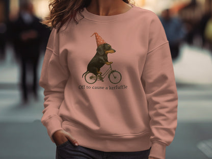 Off to cause a kerfuffle graphic sweatshirt