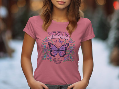 Jesus the Way the Truth the Life Butterfly Shirt
