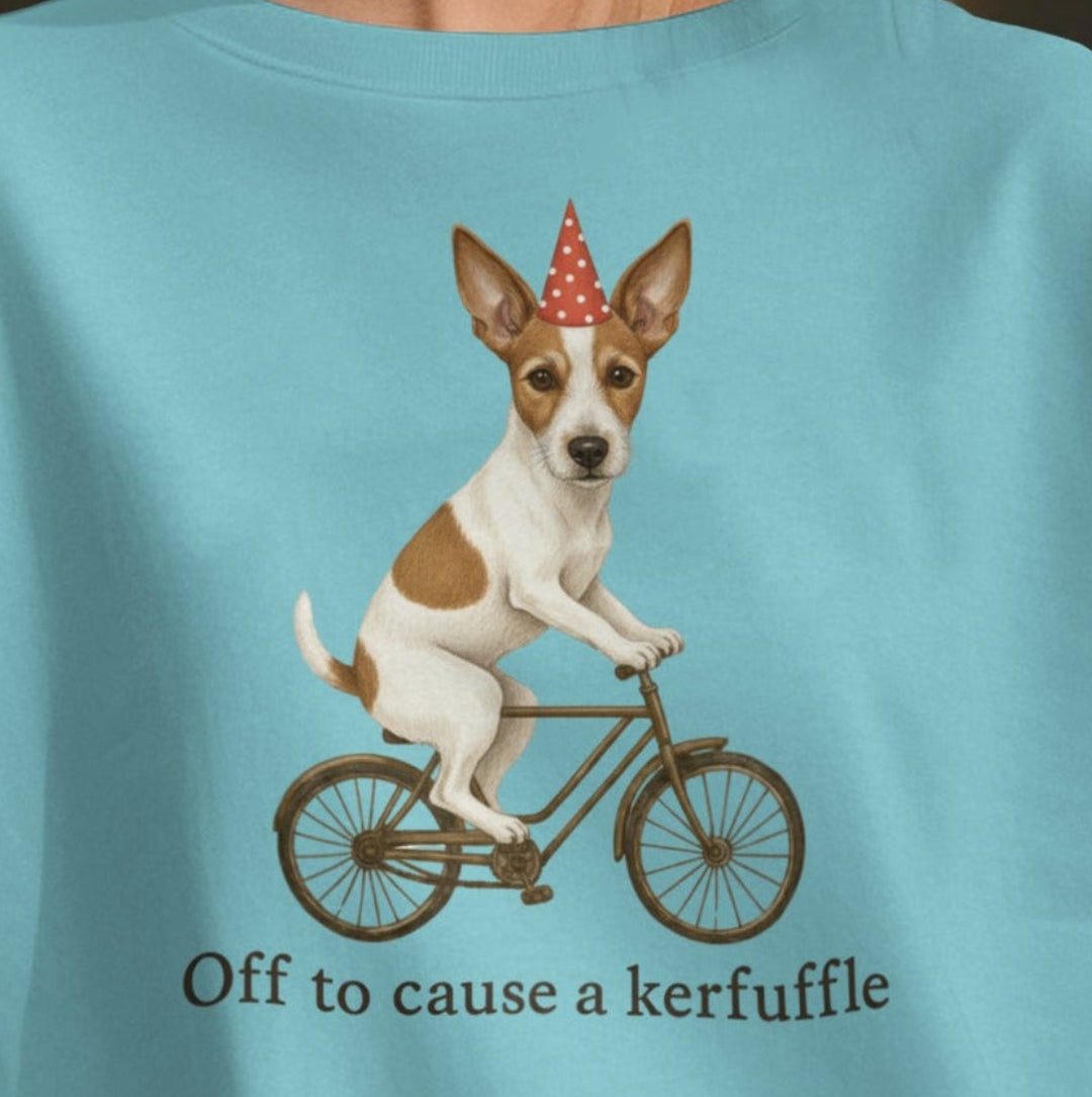 Off to cause a kerfuffle funny dog sweatshirt