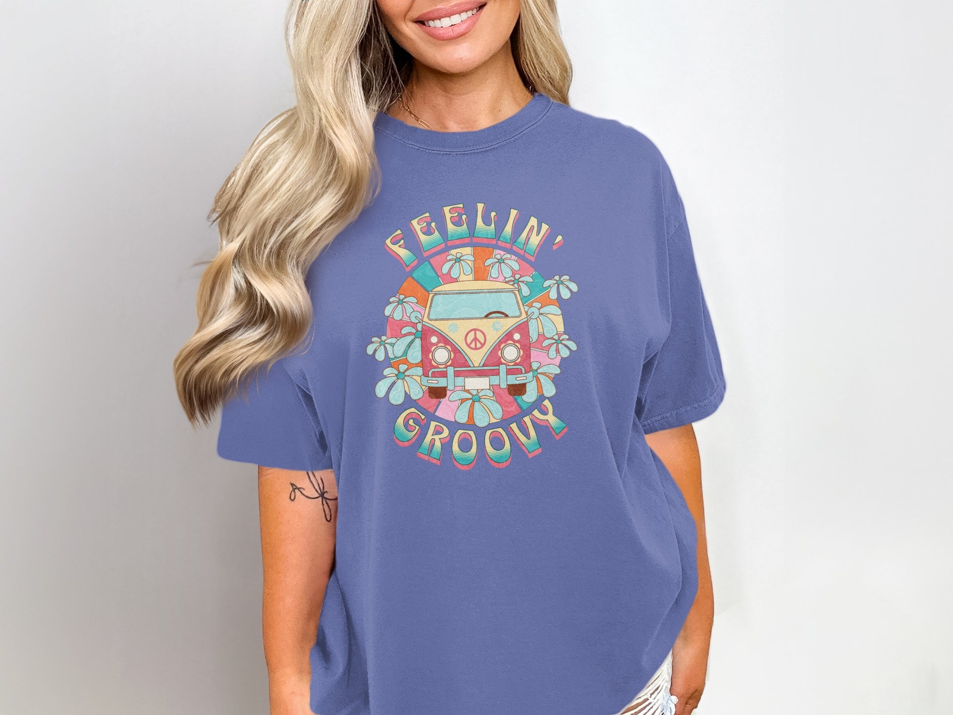 Feelin' Groovy Retro Van Graphic T-Shirt Design