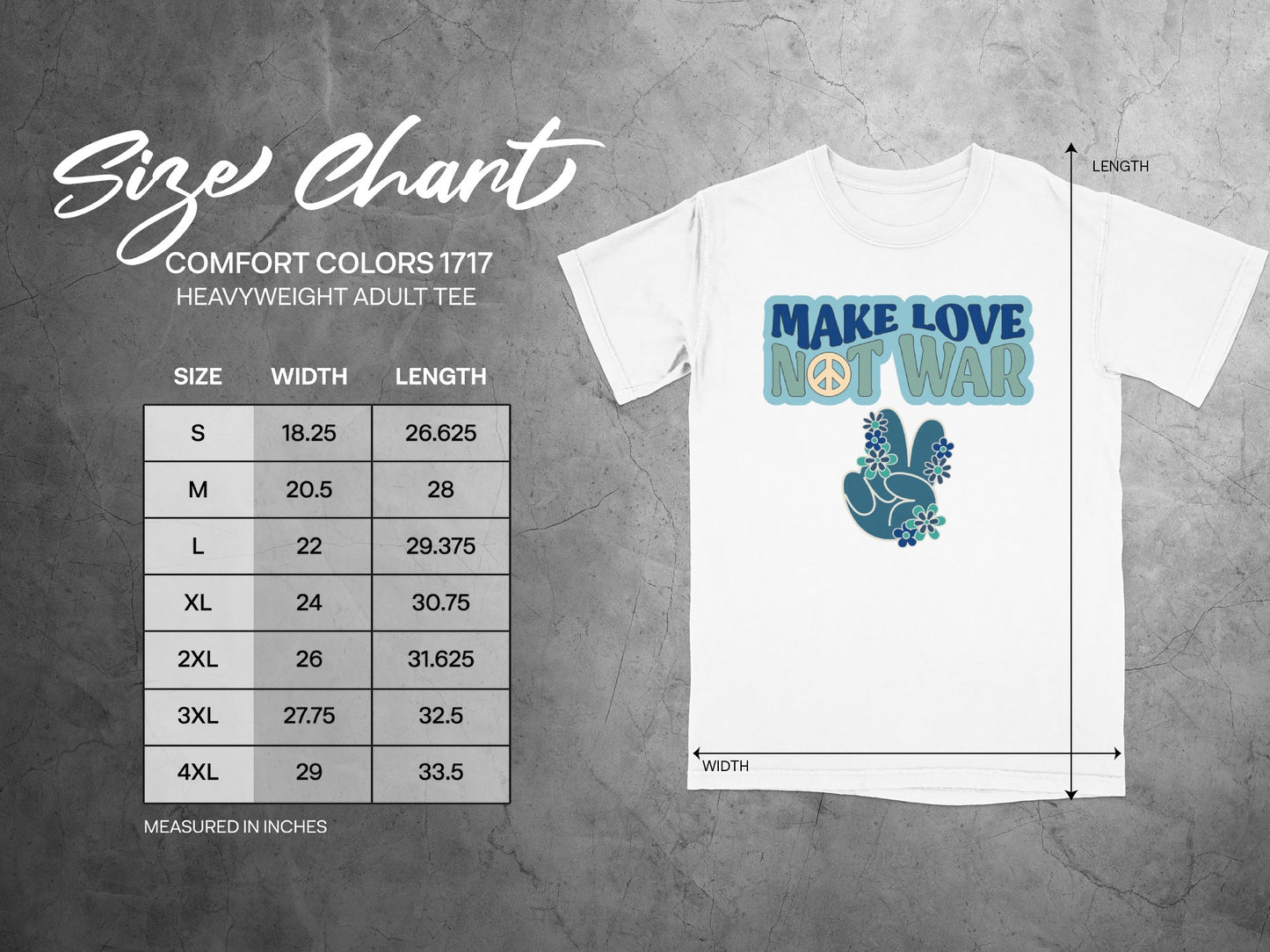 Make Love Not War Peace Sign Graphic Tee