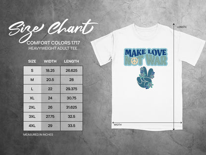 Make Love Not War Peace Sign Graphic Tee