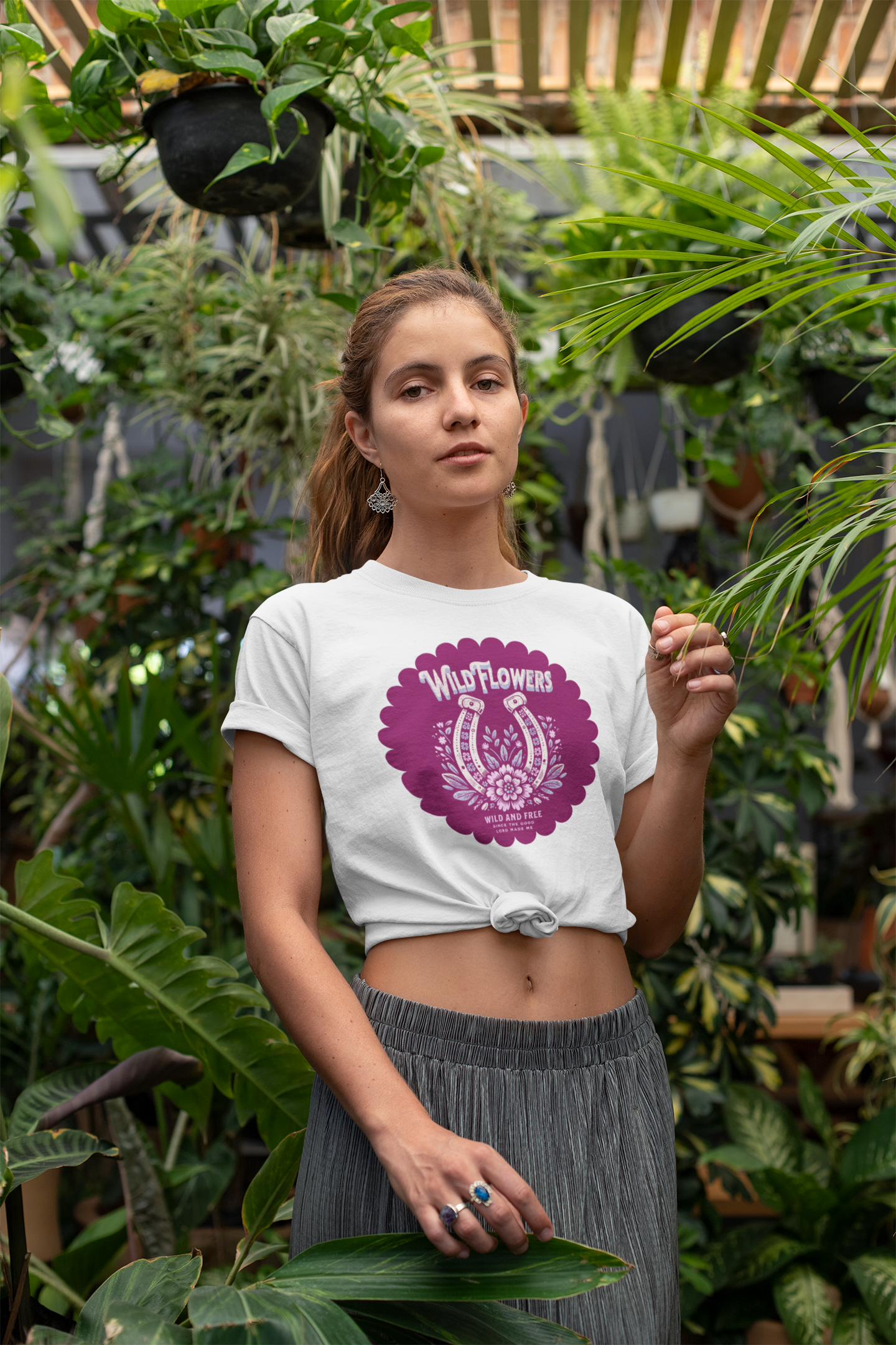 Wildflowers Printed White Graphic T-shirt