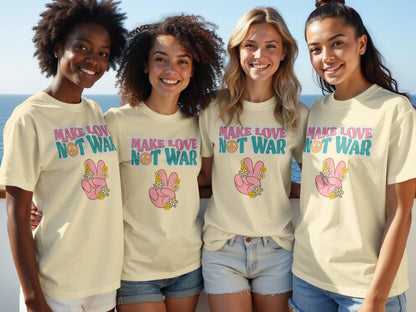 Make Love Not War Graphic Tee Casual Wear